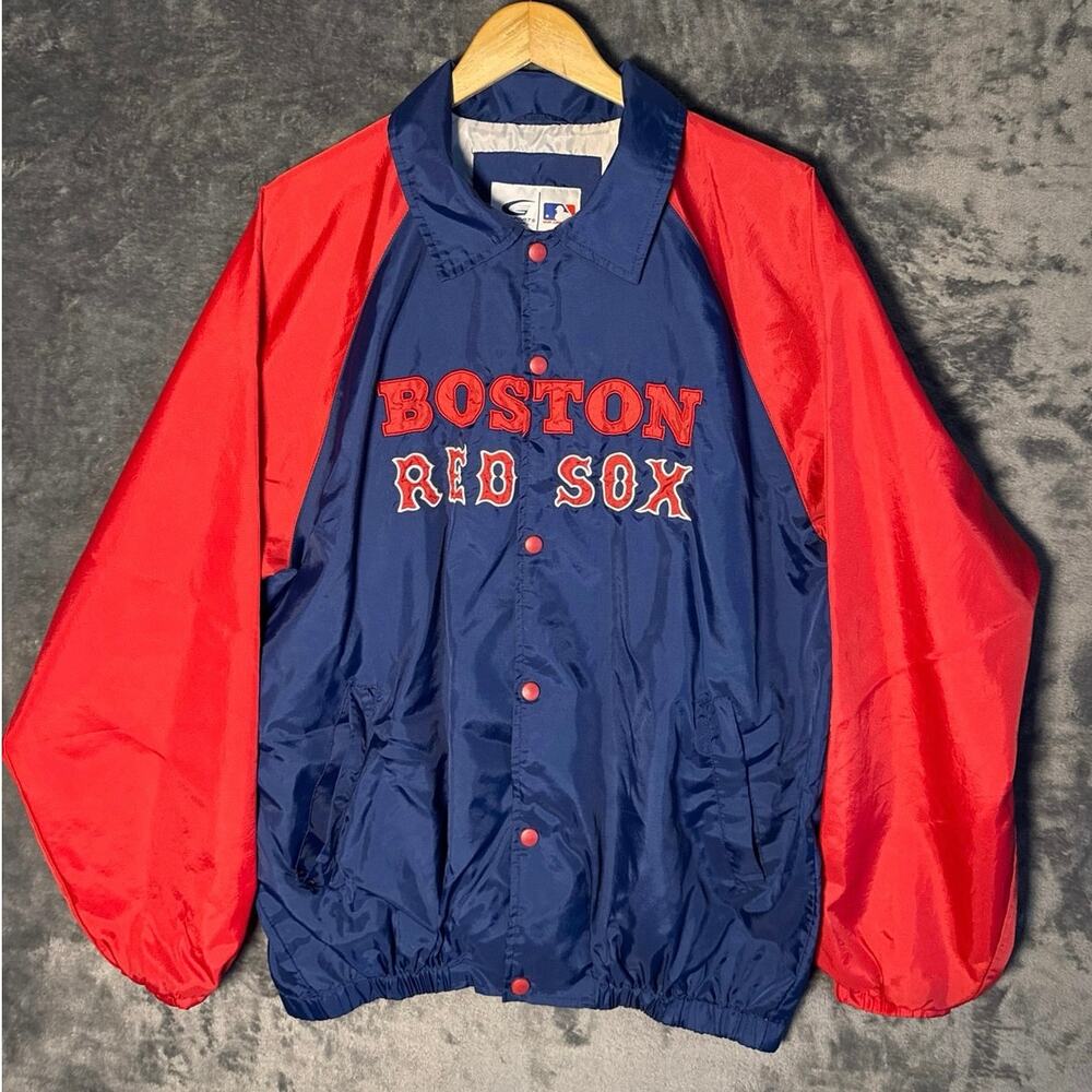 Vintage Y2K G-III Boston Red Sox Jacket Large Windbreaker Carl Banks Navy/Red